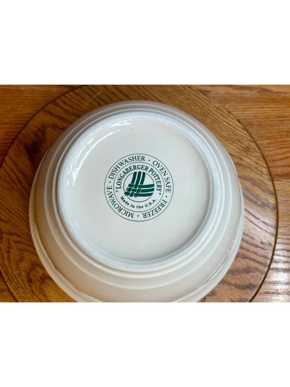 Longaberger Woven Traditions Ivory Large Mixing Bowl 10 inches